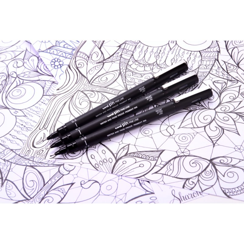 uni-ball fineliner PIN, 0,5 mm, lichtgrijs, gepigmenteerde inkt